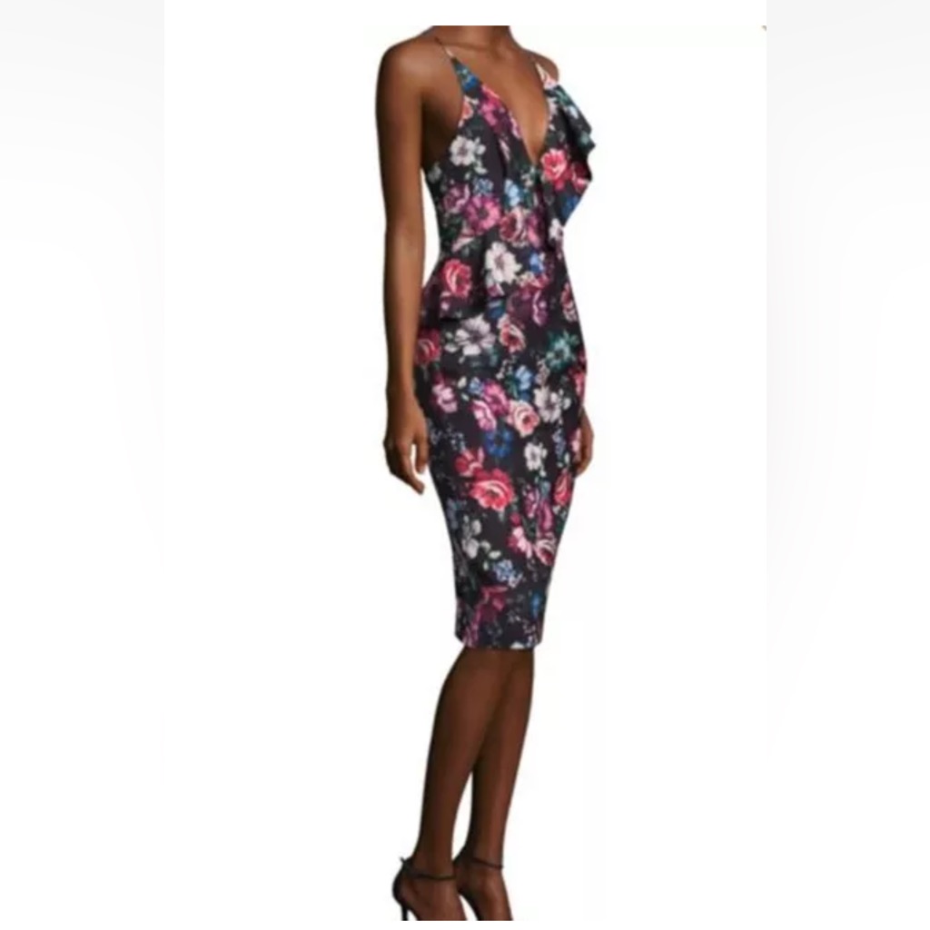 Black Halo Leni Floral Ruffle Dress S Nwt 2
